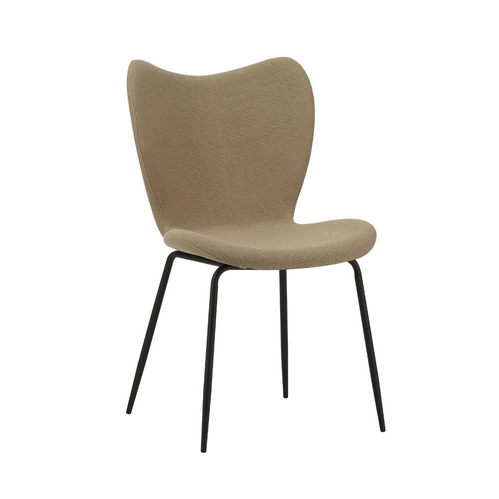 Esszimmerstuhl Sia Dimehouse Taupe LxBxH 72x55x51 Stoff Weißes Foto, diagonale Vorderansicht