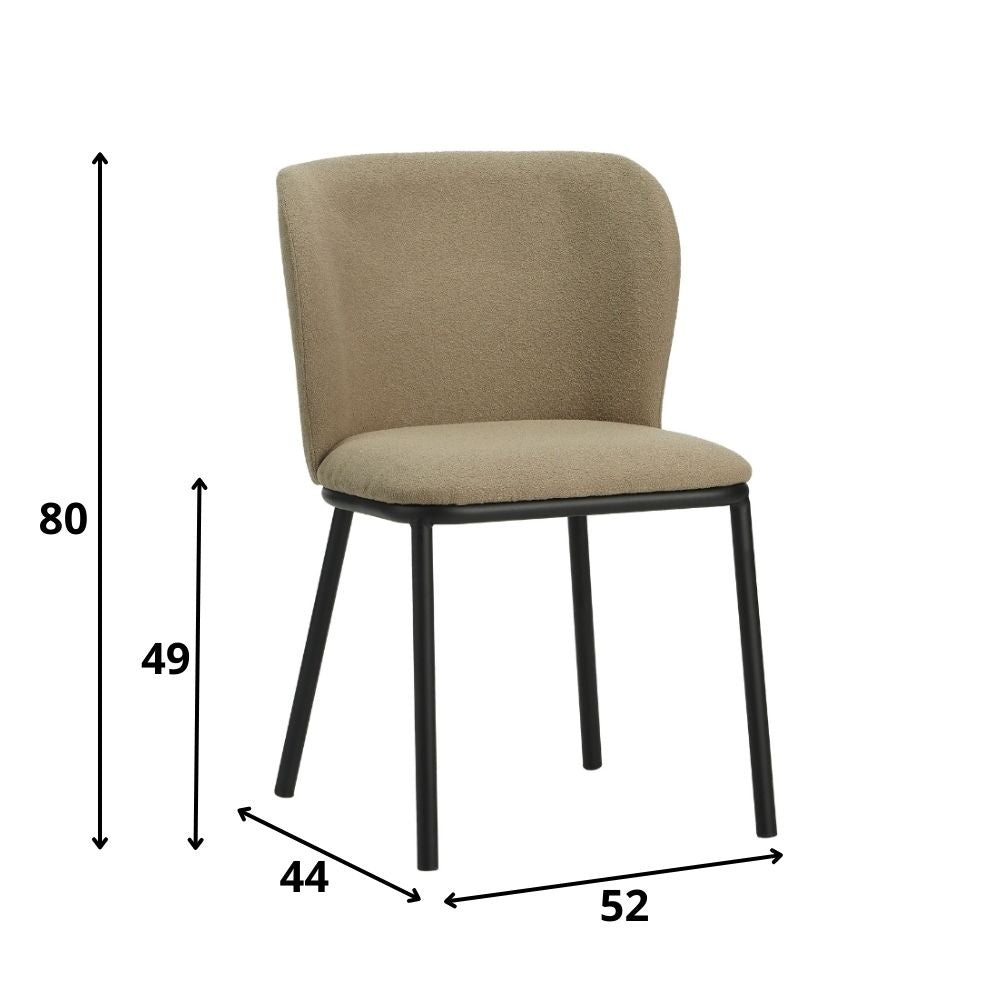 Esszimmerstuhl Tess Dimehouse Taupe LxBxH 65x62x56 Stoff Weiß Fotogrößenangabe