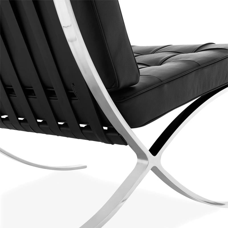 Sessel Expo Dimehouse Schwarz LxBxH 80x78x78 Rindsleder Weißes Fotodetail