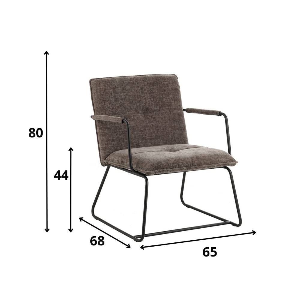 Sessel Hailey Chenille Dimehouse Grau LxBxH 66x64x37 Stoff Weiß Fotogrößenangabe