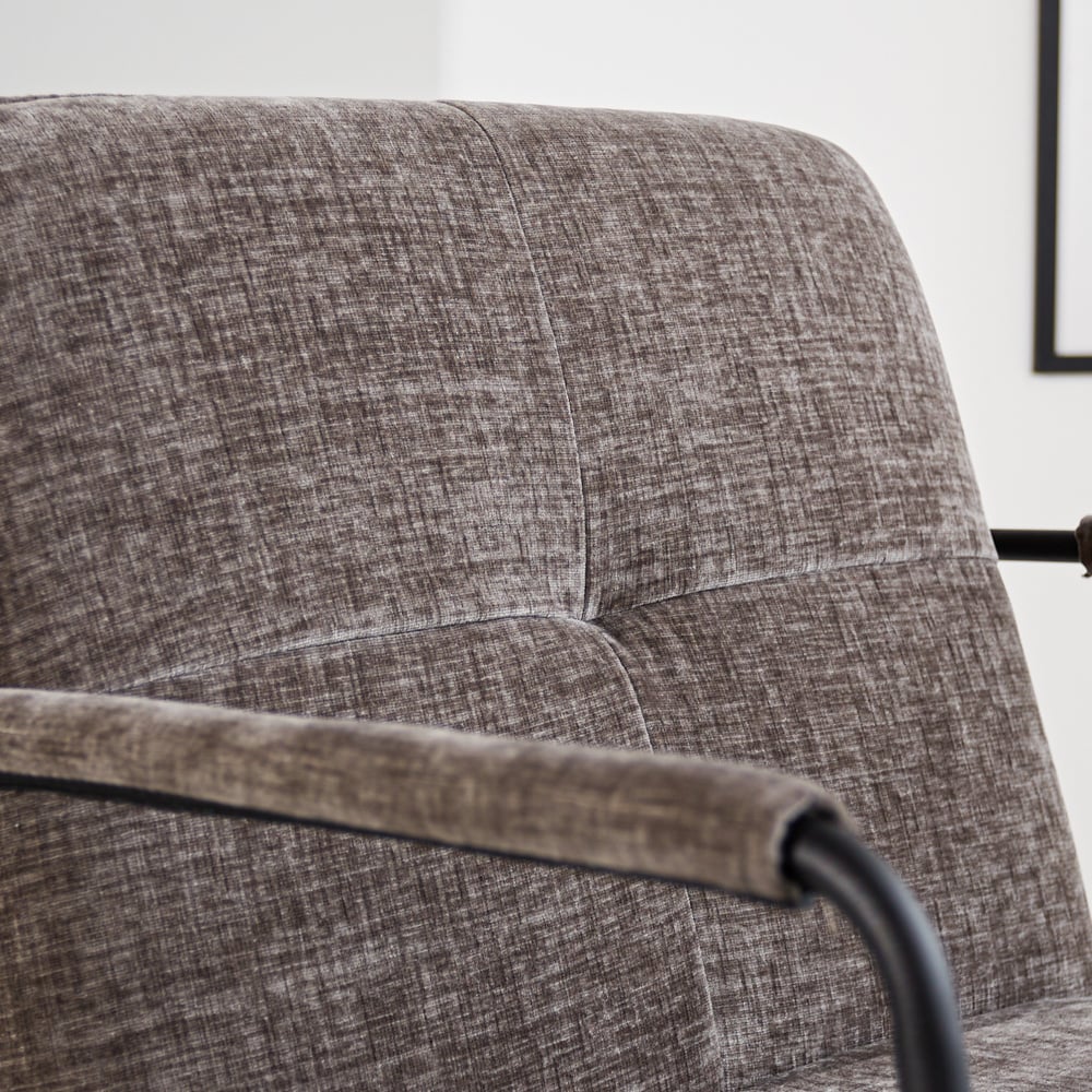 Sessel Hailey Chenille Dimehouse Grau LxBxH 66x64x37 Stoff Stimmungsvolles Fotodetail