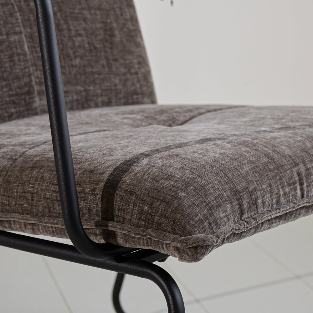 Sessel Hailey Chenille Dimehouse Grau LxBxH 66x64x37 Stoff Stimmungsvolles Fotodetail