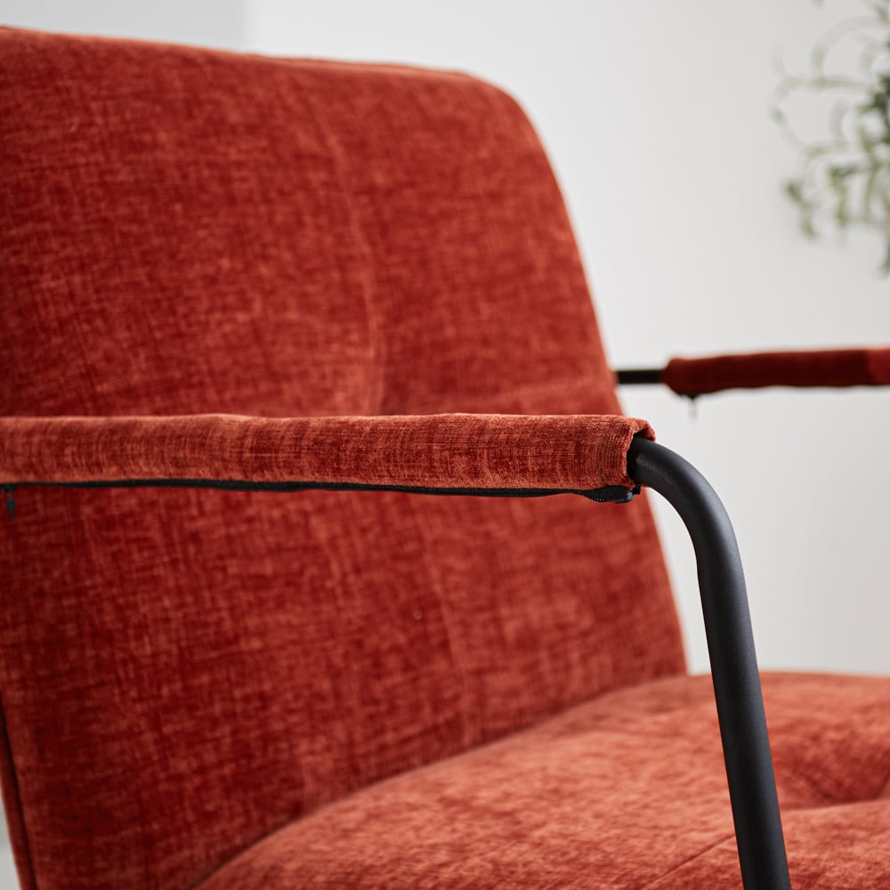 Sessel Hailey Chenille Dimehouse Kupfer LxBxH 66x64x37 Stoff Stimmungsvolles Fotodetail