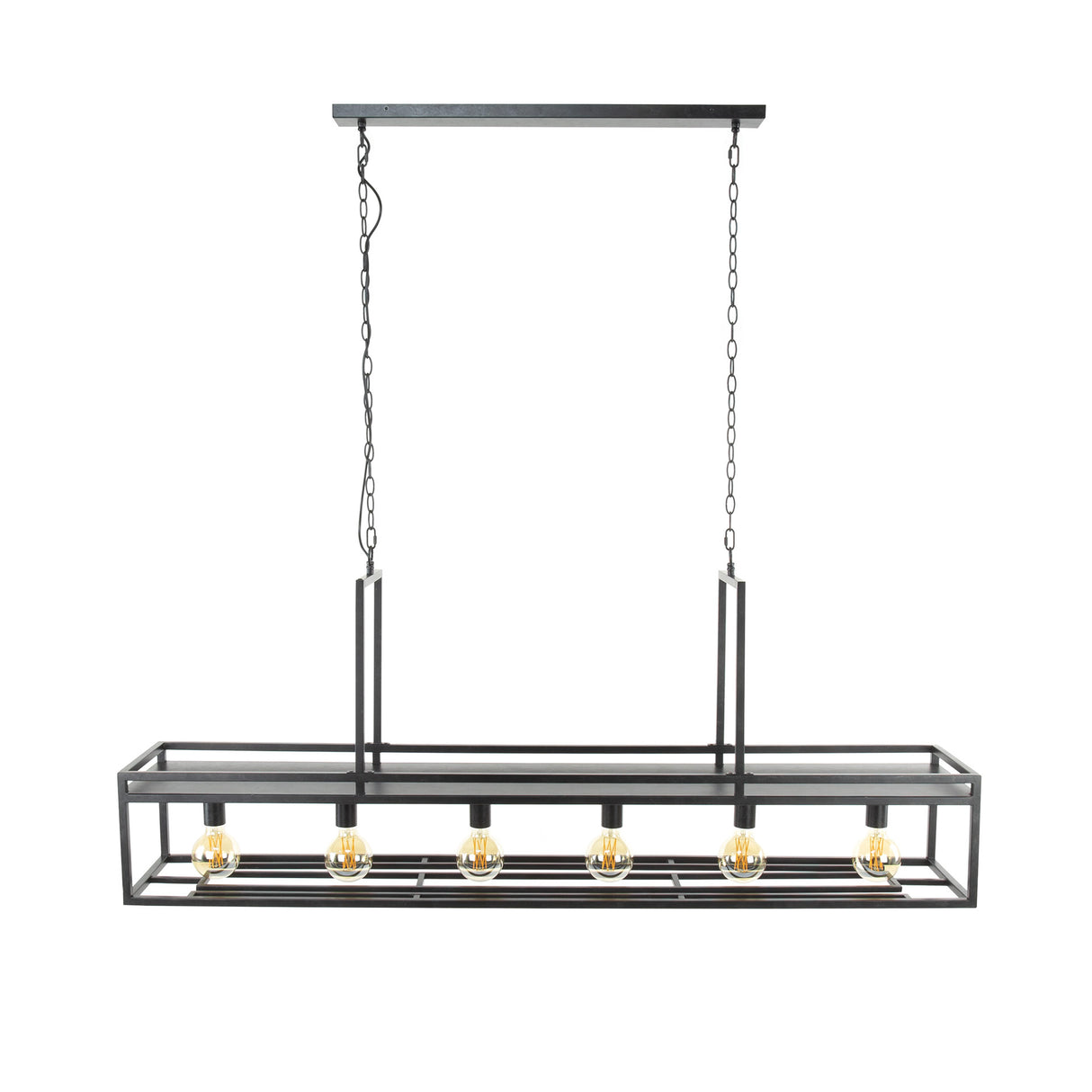 Hängelampe Eloisa DH Interior Anthrazit LxBxH 162x38x32 Metall Weiß Foto diagonale Vorderansicht