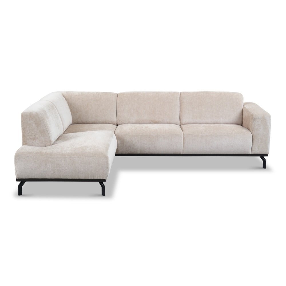 Sofa Chloe DeGeBe Beige Stoff Weiß Foto Vorderansicht