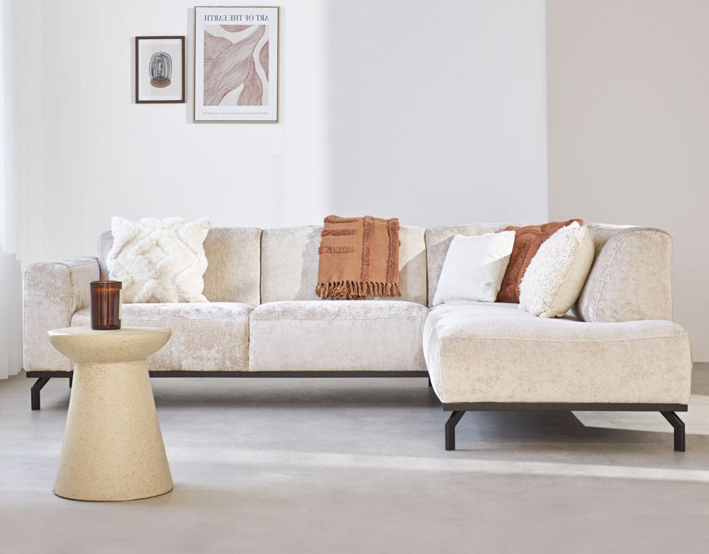 Sofa Chloe DeGeBe Beige Stoff Umgebungsfoto, Vorderansicht