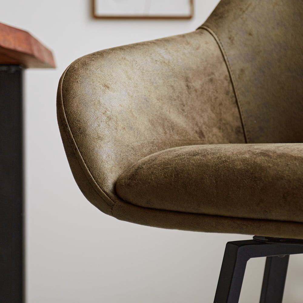 Barhocker Elise Ecoleather Dimehouse Grün LxBxH 88x61x54 Öko-Leder Stimmungsvolles Fotodetail