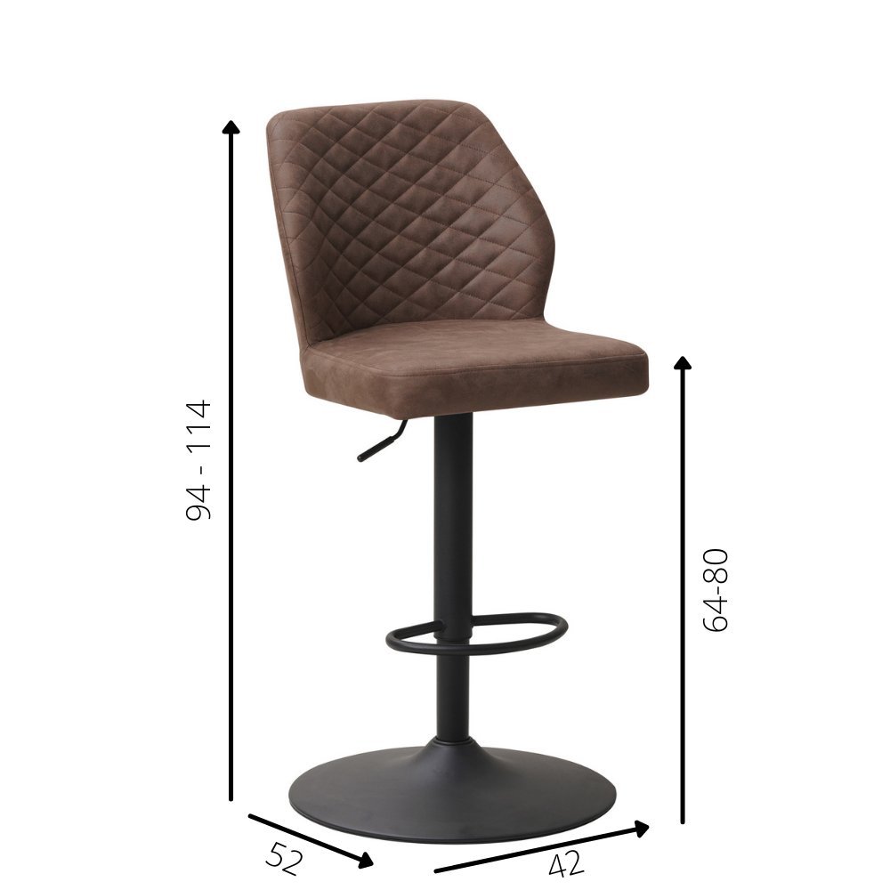 Barhocker Grizzly Dimehouse Taupe LxBxH 65x56x52 Mikrofaser Weiße Fotogrößenangabe