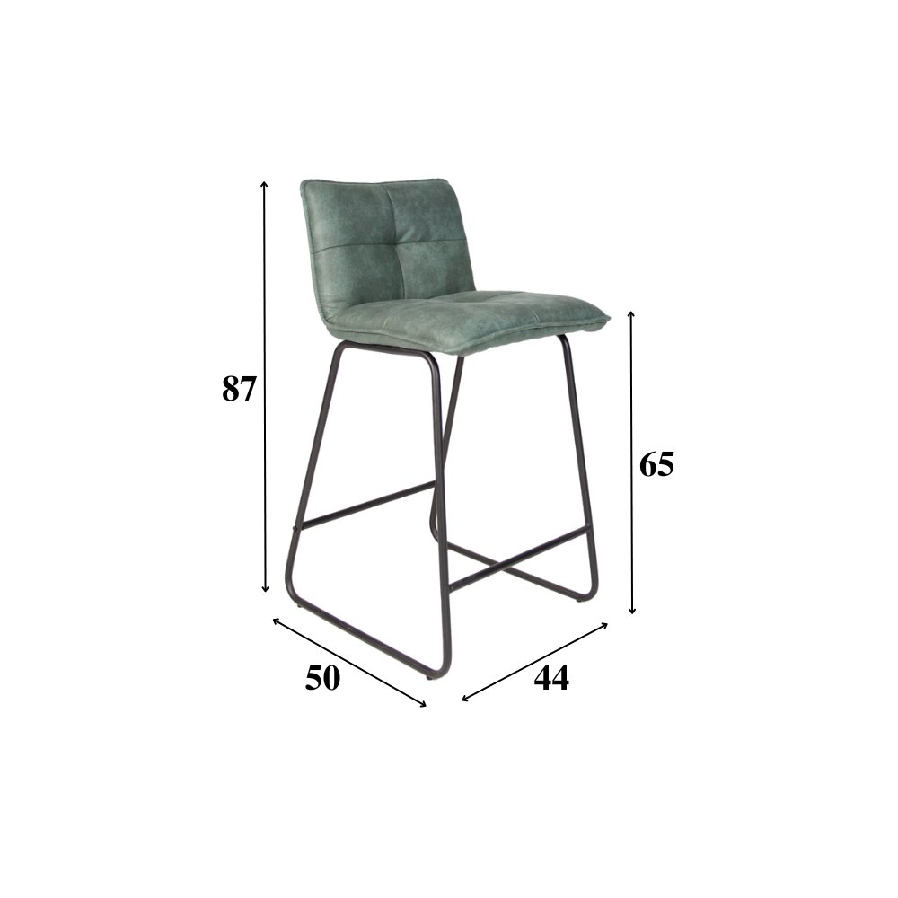 Barhocker Jelle Dimehouse Grün LxBxH 63x56x49 Mikrofaser Weiße Fotogrößenangabe