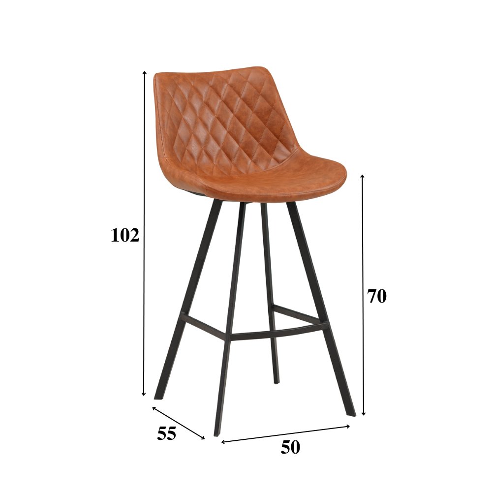Barhocker Juno Dimehouse Cognac LxBxH 86x56x56 Kunstleder Weiße Fotogrößenangabe