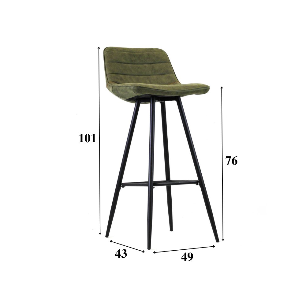 Barhocker Kenton Dimehouse Grün LxBxH 84x54x49 Mikrofaser Weiße Fotogrößenangabe