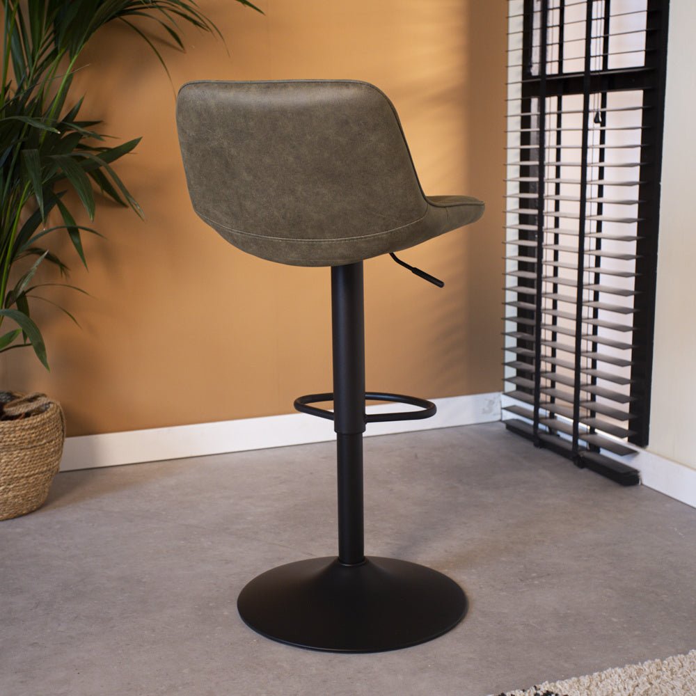 Barhocker Keston Dimehouse Grün LxBxH 82x52x39 Mikrofaser Stimmungsvolle Fotodiagonale Rückansicht
