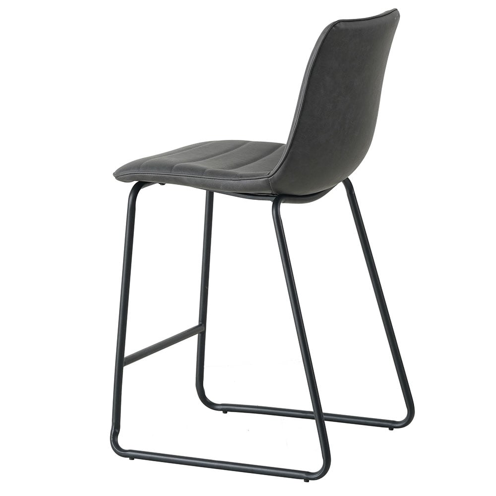 Barhocker Mark Kunstleder Dimehouse Anthrazit LxBxH 79x65x54 Kunstleder Weißes Foto diagonale Rückansicht