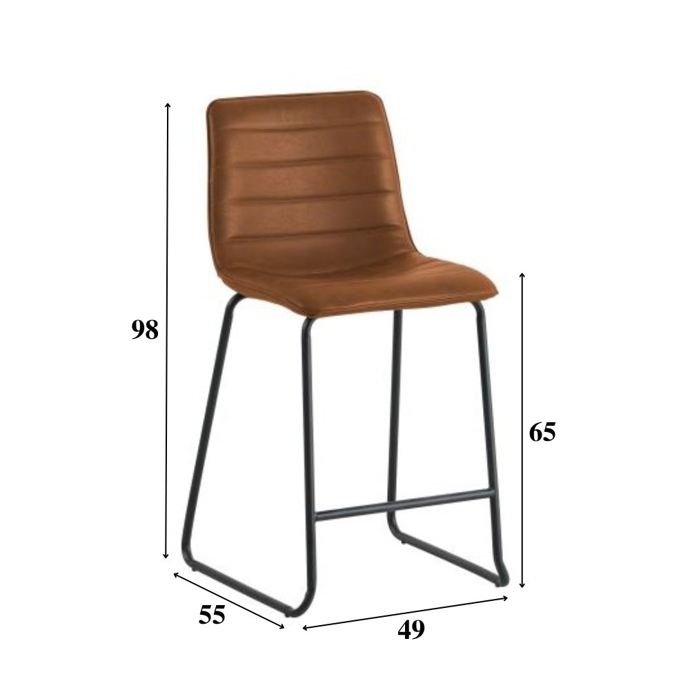 Barhocker Mark Kunstleder Dimehouse Cognac LxBxH 79x65x54 Kunstleder Weiße Fotogrößenangabe
