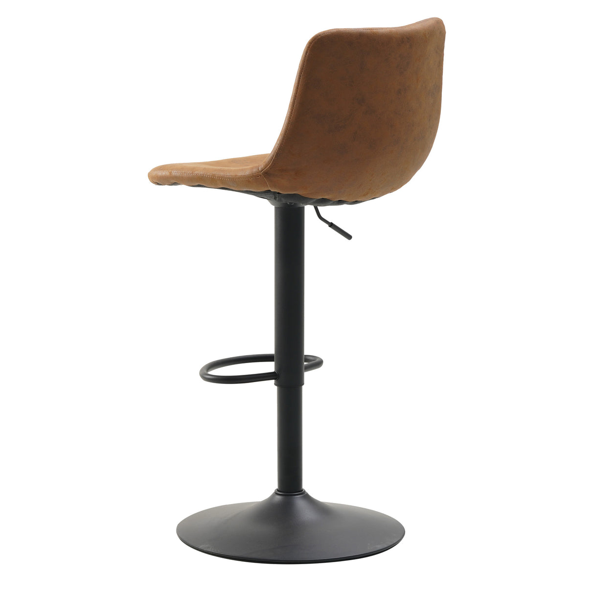 Barhocker Boran Dimehouse Cognac LxBxH 55x54x53 Öko-Leder Weißes Foto diagonale Rückansicht