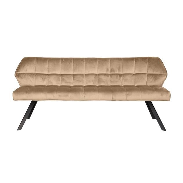 Esszimmerbank Romy DH Interior Champagner LxBxH 190x60x48 Samt Weißes Foto von vorne