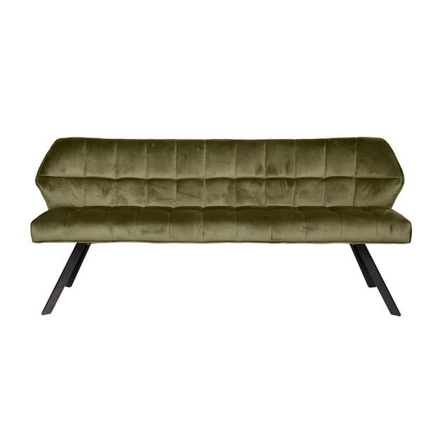 Esszimmerbank Romy DH Interior Grün LxBxH 188x59x48 Samt Weißes Foto von vorne