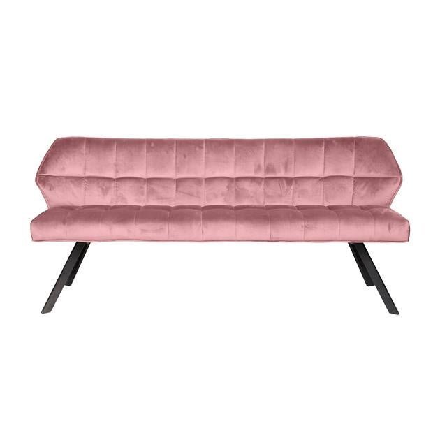 Esszimmerbank Romy DH Interior Pink LxBxH 197x82x59 Samt Weißes Foto von vorne