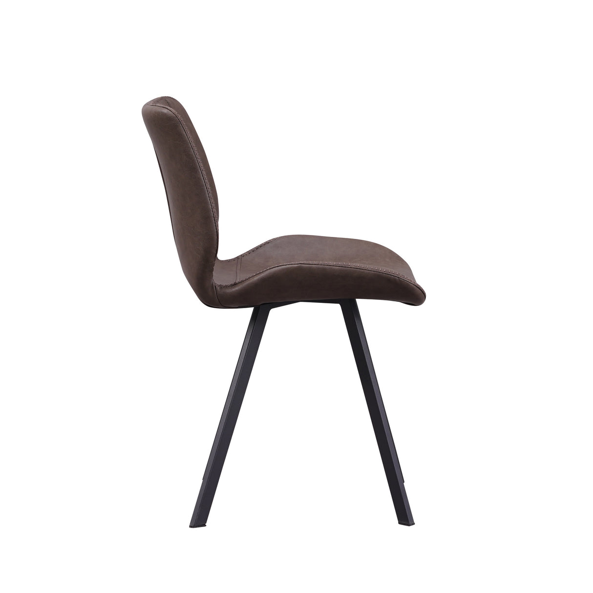 Esszimmerstuhl Barry Dimehouse Taupe LxBxH 69x66x48 Kunstleder Weißes Foto Seitenansicht
