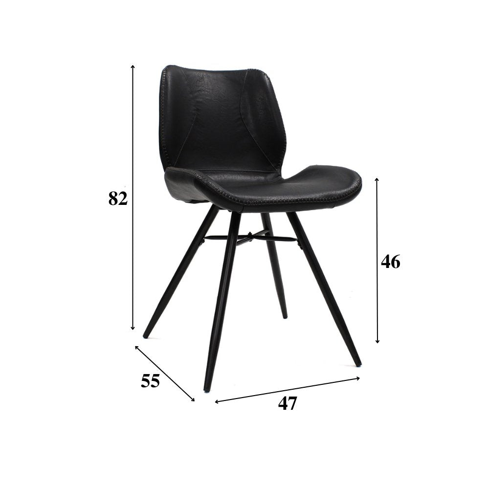 Esszimmerstuhl Schönes Kunstleder Dimehouse Schwarz LxBxH 72x68x50 Kunstleder Weiße Fotogrößenangabe
