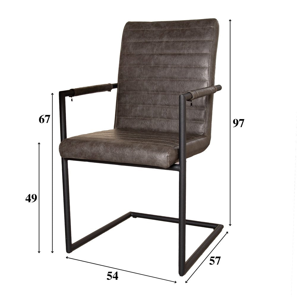 Esszimmerstuhl BHs Dimehouse Anthrazit LxBxH 73x59x58 Kunstleder Weiße Fotogrößenangabe