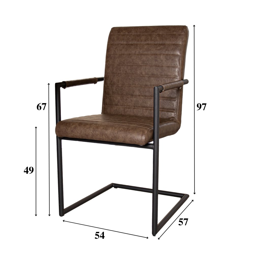 Esszimmerstuhl BHs Dimehouse Taupe LxBxH 73x59x58 Kunstleder Weiße Fotogrößenangabe