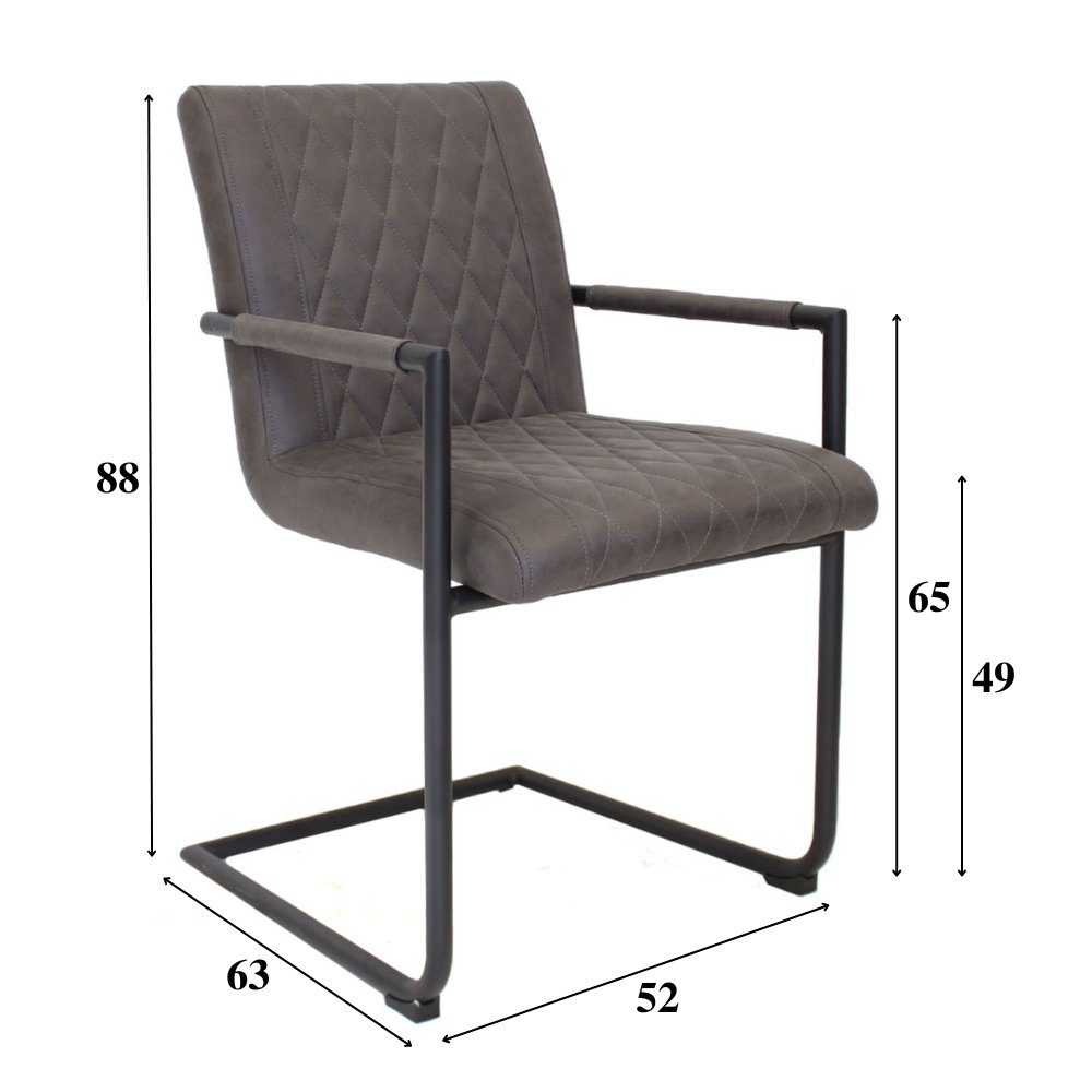 Esszimmerstuhl Dekan Dimehouse Anthrazit LxBxH 70x58x57 Stoff Weiß Fotogrößenangabe