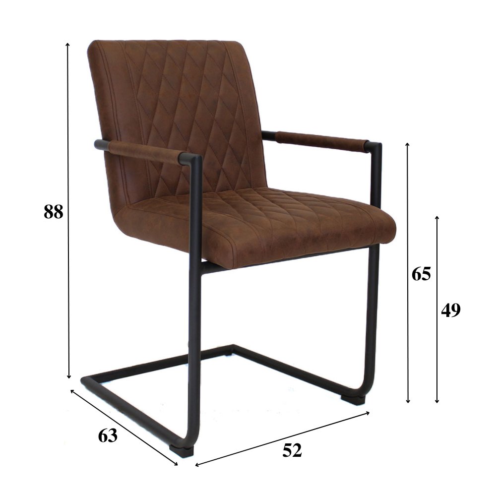 Esszimmerstuhl Dekan Dimehouse Braun LxBxH 70x58x57 Stoff Weiß Fotogrößenangabe