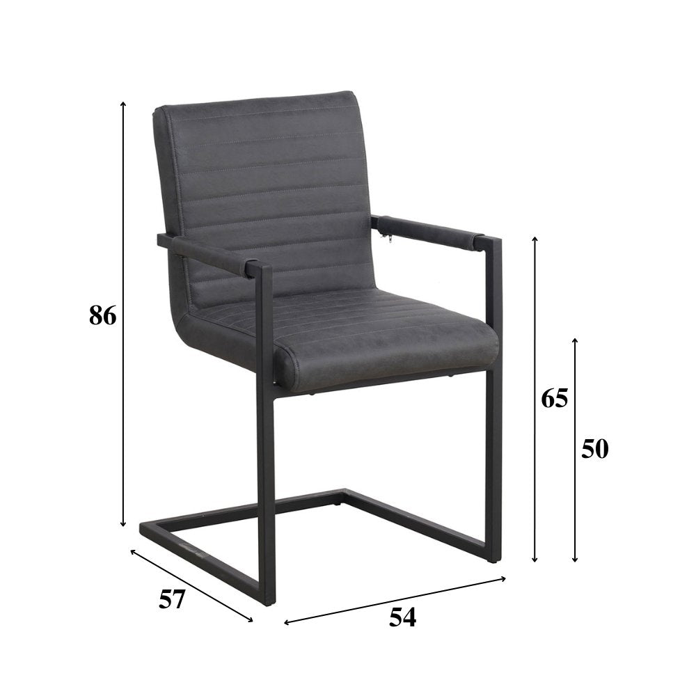 Esszimmerstuhl Kuba Dimehouse Anthrazit LxBxH 71x59x58 Kunstleder Weiße Fotogrößenangabe