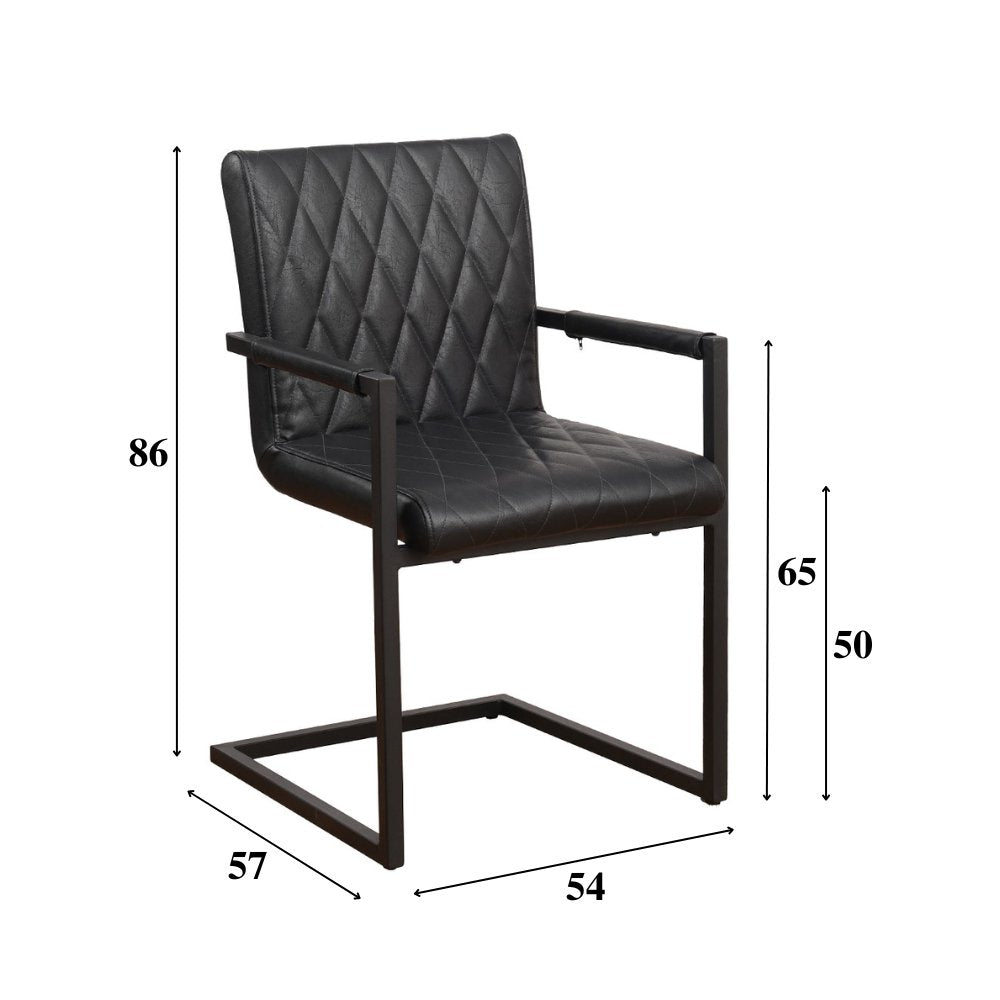 Esszimmerstuhl Ruben Dimehouse Schwarz LxBxH 71x59x58 Kunstleder Weiße Fotogrößenangabe