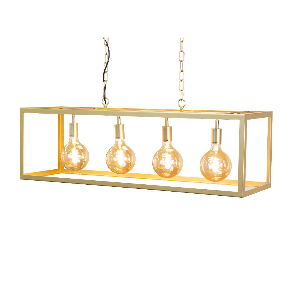 Hängelampe Aiden Dimehouse Gold LxBxH 105x41x36 Metall Weiß Foto diagonale Vorderansicht