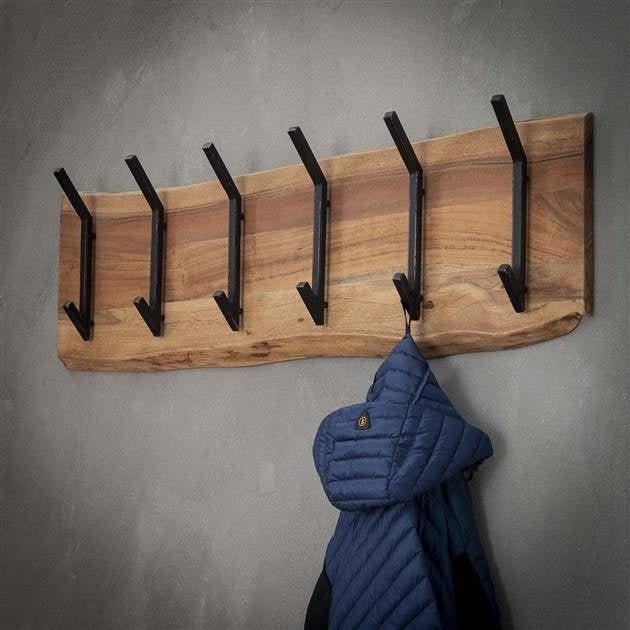 Garderobe Levi DH Interior Akazie LxBxH 105x38x15 Akazienholz Stimmungsvolles Foto diagonale Vorderansicht
