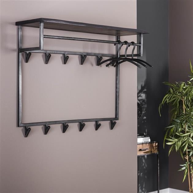 Garderobe Yme DH Interior Akazie LxBxH 92x84x50 Akazienholz Stimmungsvolles Foto diagonale Vorderansicht