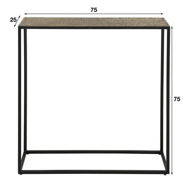 Schminktisch Lizzy DH Interior Bronze LxBxH 82x80x30 Bronze Weiß Foto Größenangabe