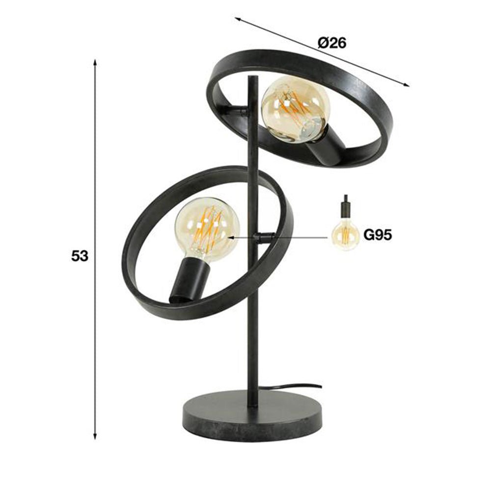 Tischlampe Otan DH Interior Anthrazit LxBxH 55x44x28 Metall Weiß Fotogrößenangabe
