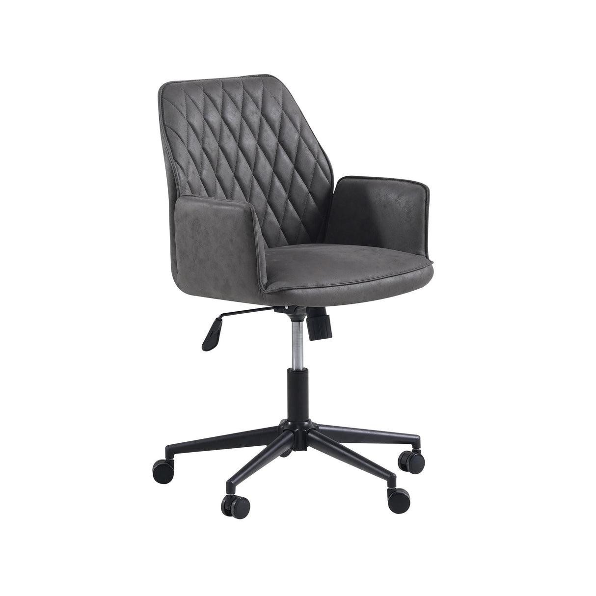 Bürostuhl Novan Dimehouse Anthrazit LxBxH 72x63x58 Stoff Weiß Foto diagonale Vorderansicht