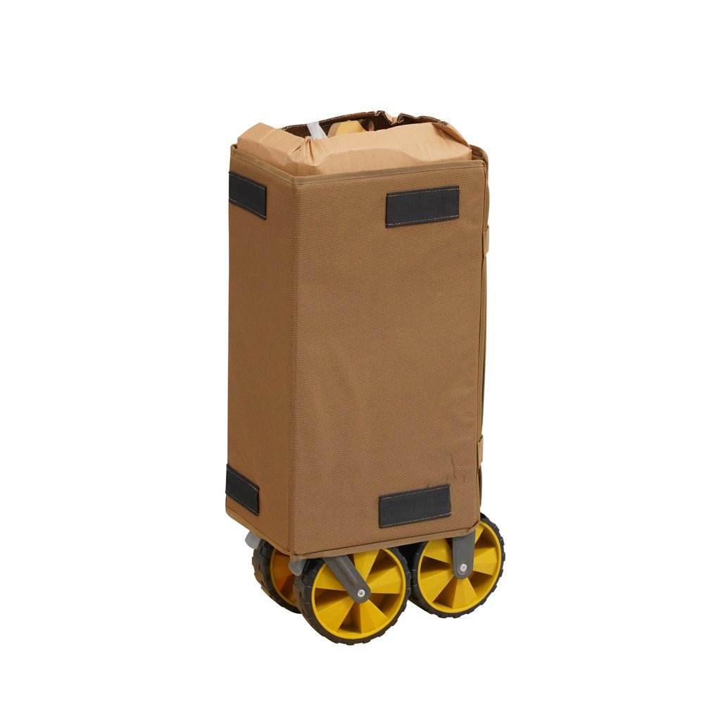 Trolley Zusammenklappbarer Bollerwagen braun 90x50x55 cm Dimehouse Braun LxBxH 75x28x28 Aluminium Weißes Fotodetail