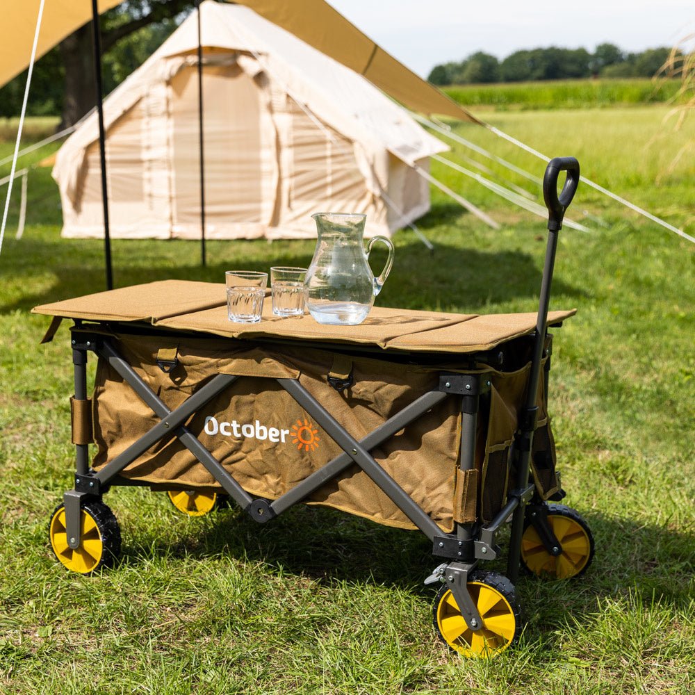 Trolley Zusammenklappbarer Bollerwagen braun 90x50x55 cm Dimehouse Braun LxBxH 75x28x28 Aluminium Stimmungsvolles Foto in Situation