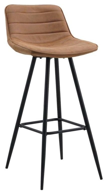 Barhocker Kenton Dimehouse Cognac LxBxH 84x54x49 Mikrofaser Weißes Foto diagonale Vorderansicht