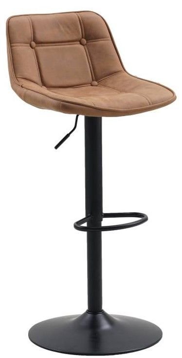 Barhocker Keston Dimehouse Cognac LxBxH 82x52x39 Mikrofaser Weißes Foto diagonale Vorderansicht
