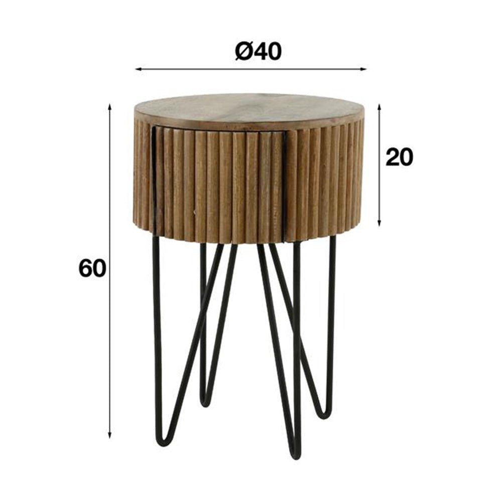 Nachttisch Hans DH Interior Mango LxBxH 45x45x30 Mangoholz Weiße Fotogrößenangabe