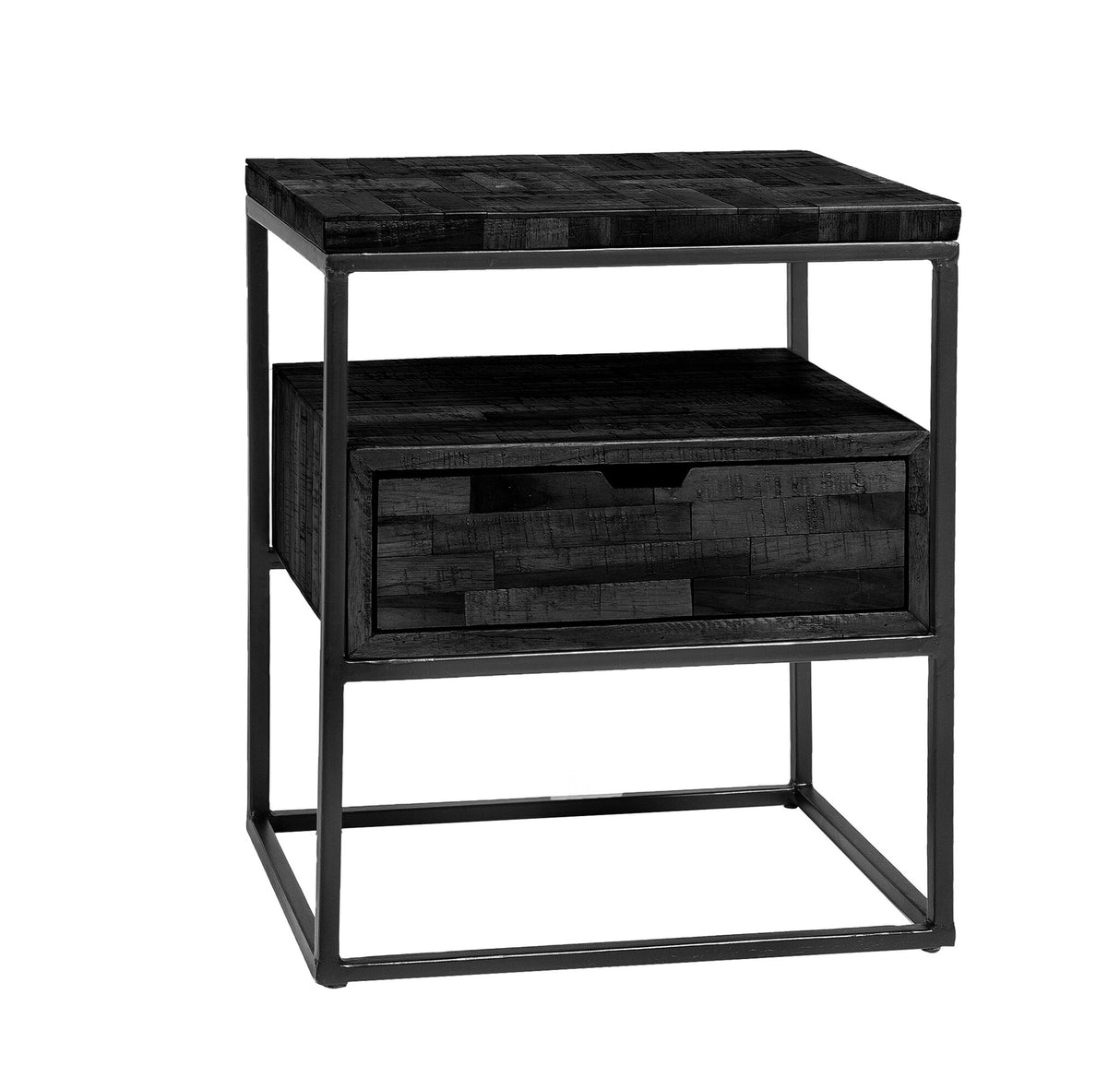 Beistelltisch Ruby DH Interior Schwarz Weiß Foto diagonale Vorderansicht
