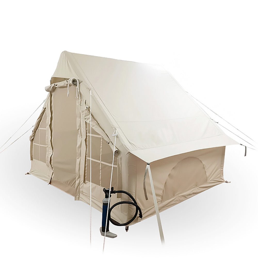 Zelt für vier Personen, aufblasbar, Beige, 300 x 200 x 210 cm Dimehouse Beige LxBxH 75x48x38 Baumwolle Weiß Foto Seitenansicht