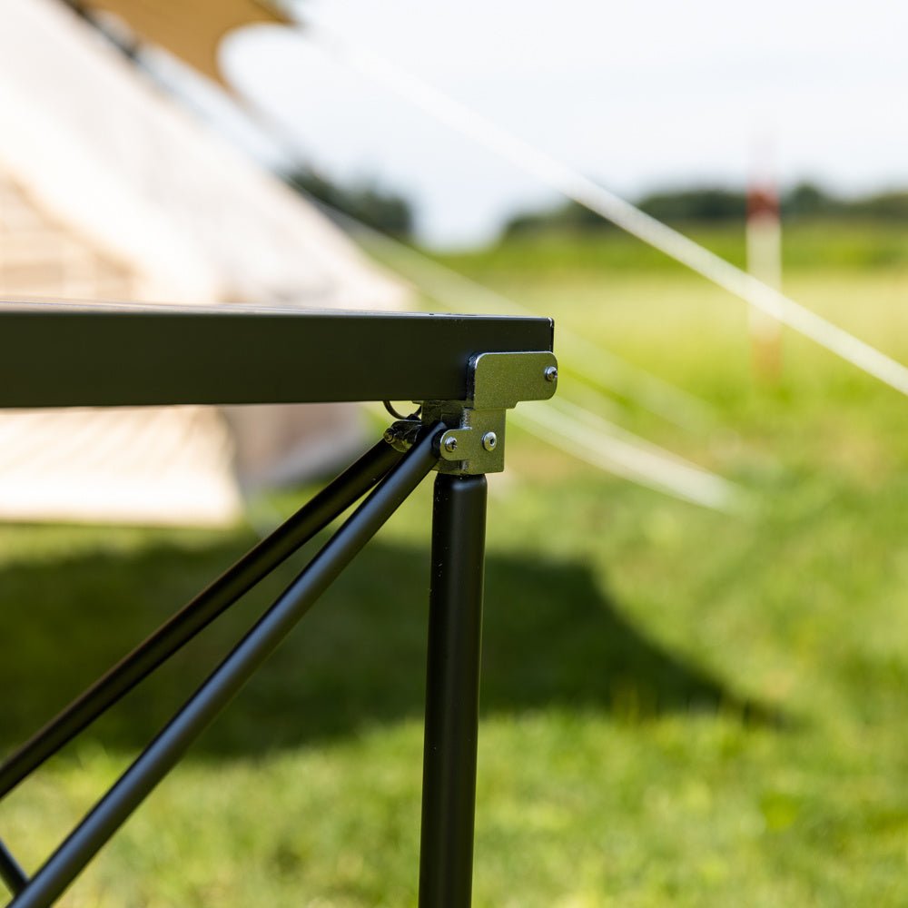 Campingtisch klappbar aus Aluminium 72x65x51 cm Dimehouse Schwarz LxBxH 81x18x18 Aluminium Stimmungsvolles Fotodetail