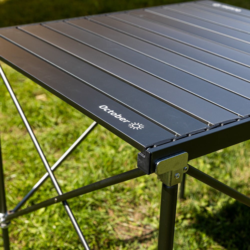 Campingtisch klappbar aus Aluminium 72x65x51 cm Dimehouse Schwarz LxBxH 81x18x18 Aluminium Stimmungsvolles Fotodetail