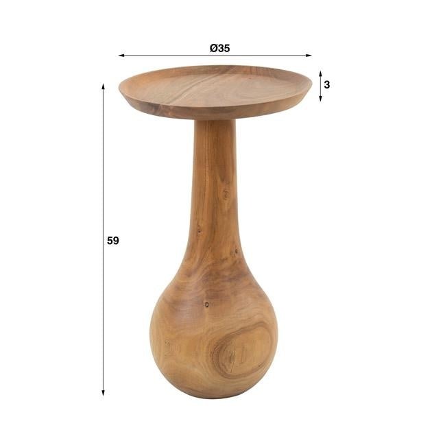 Beistelltisch Doja DH Interieur Akazie LxBxH 39x37x11 Akazienholz Weiß Foto Größenangabe