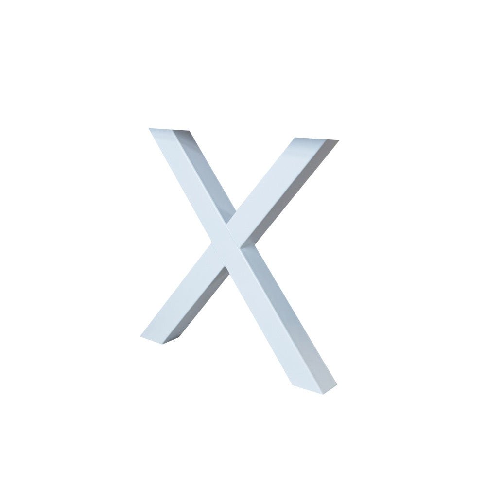 Rahmen X Weiß Dimehouse Weiß LxBxH 78x74x29 Metall Weißes Foto, diagonale Vorderansicht