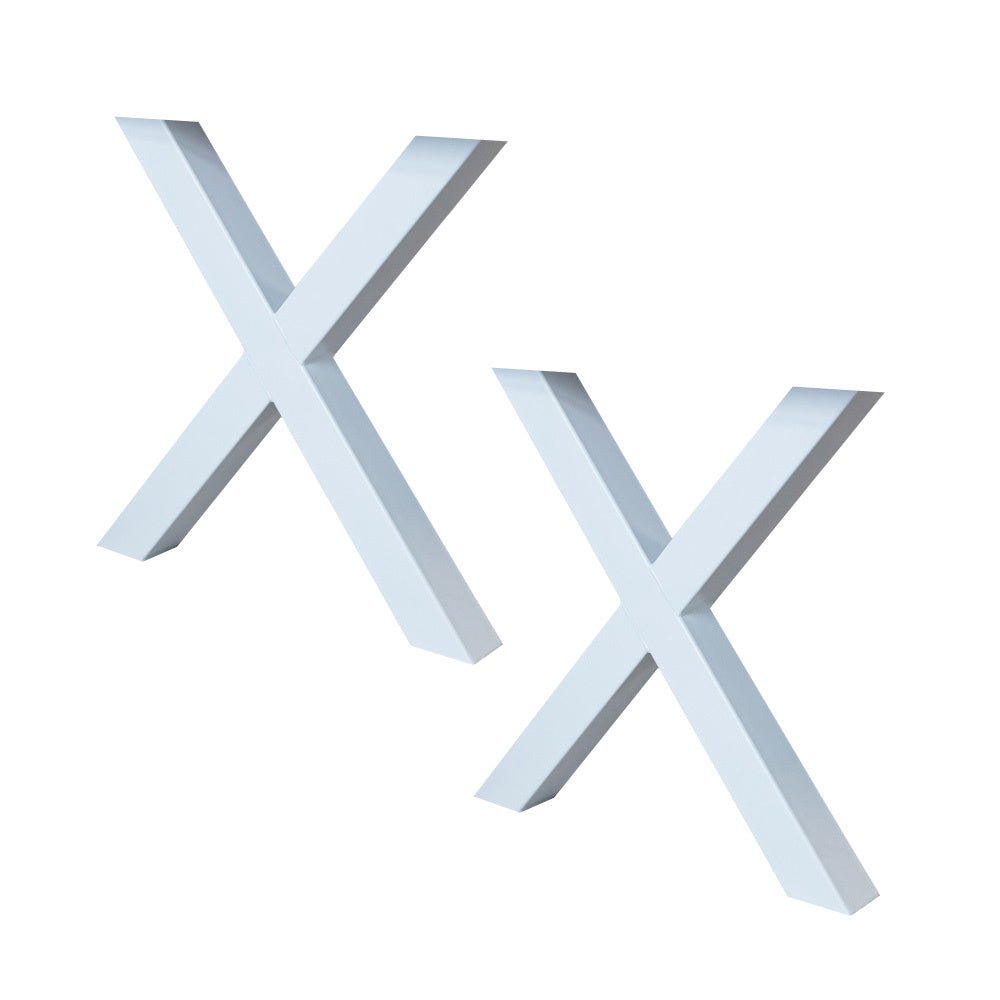 Rahmen X Weiß Dimehouse Weiß LxBxH 78x74x29 Metall Weißes Foto, diagonale Vorderansicht