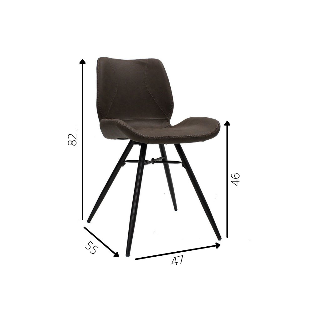 Esszimmerstuhl Schönes Kunstleder Dimehouse Taupe LxBxH 72x68x50 Kunstleder Weiße Fotogrößenangabe