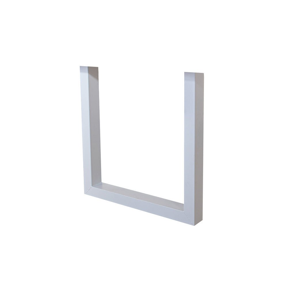 Rahmen U Weiß Dimehouse Weiß LxBxH 78x74x29 Metall Weißes Foto, diagonale Vorderansicht
